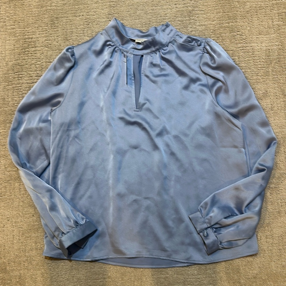 LOFT light blue satin blouse